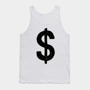 Dollar Sign Doodle Black Tank Top